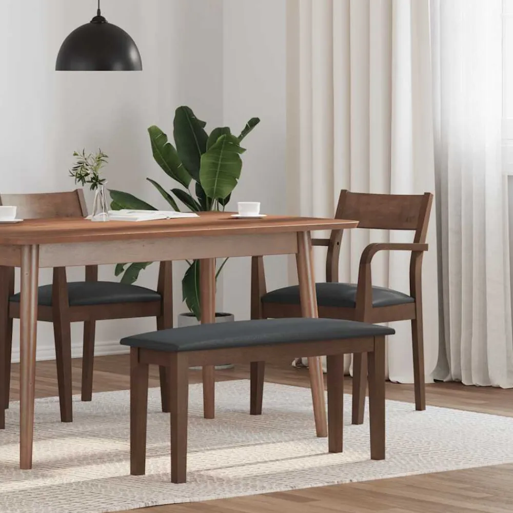 vidaXL Banc 90 cm marron bois massif caoutchouc