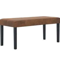 Bancs-vidaXL Banc 106 cm Similicuir daim Marron