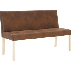 vidaXL Banc 139,5 cm Marron Similicuir daim