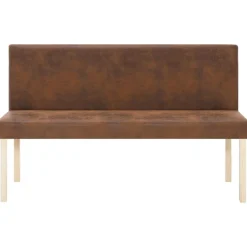vidaXL Banc 139,5 cm Marron Similicuir daim