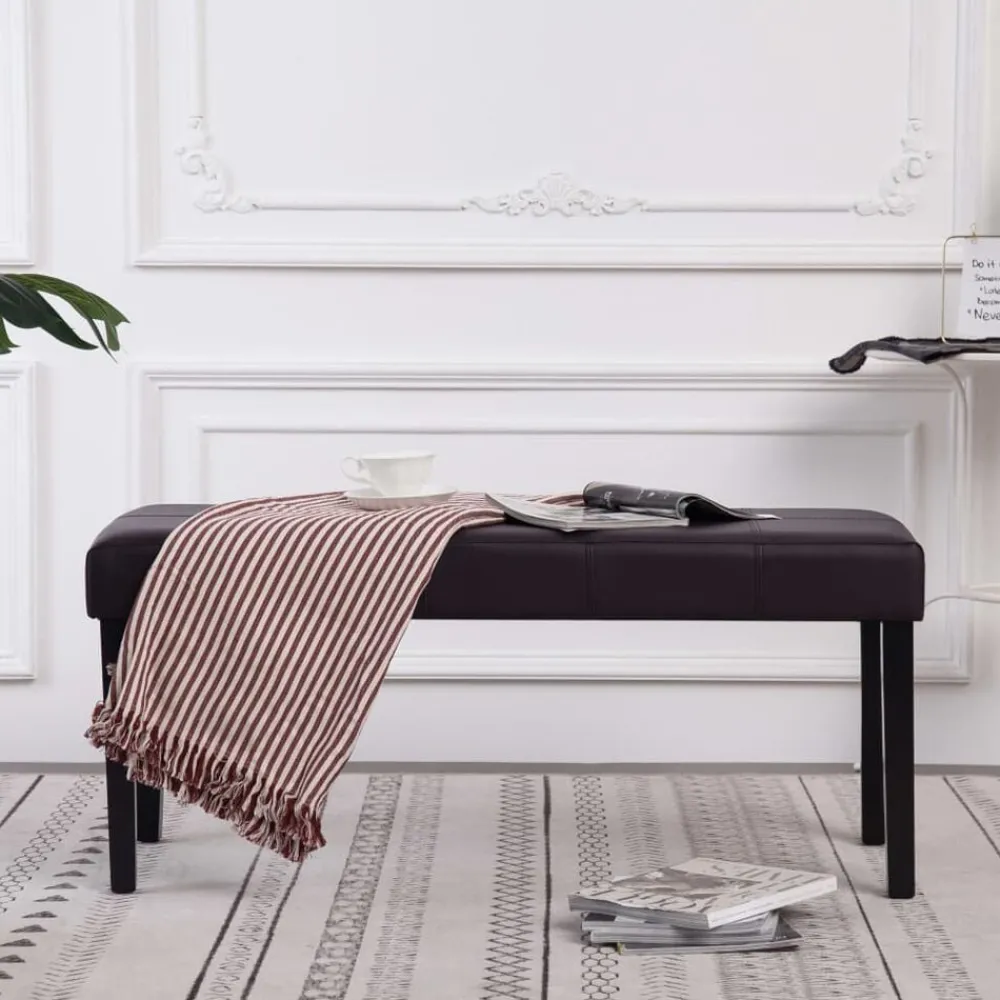 vidaXL Banc 106 cm Marron Similicuir