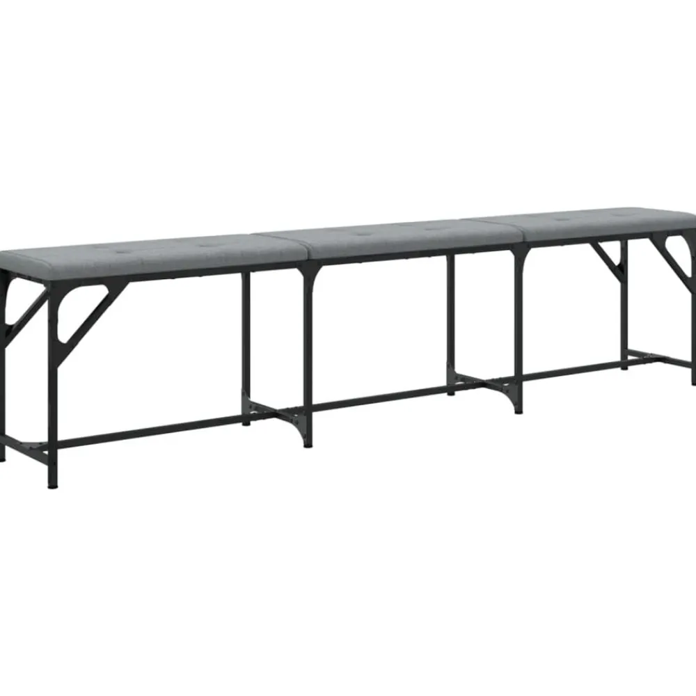 Bancs-vidaXL Banc à manger 186x32x45 cm acier et tissu Gris clair