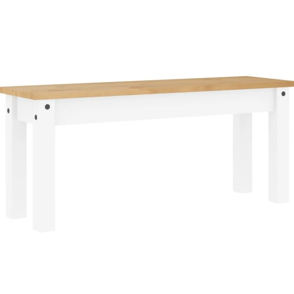 Bancs-vidaXL Banc à manger PANAMA 105x30x45 cm bois massif de pin Blanc
