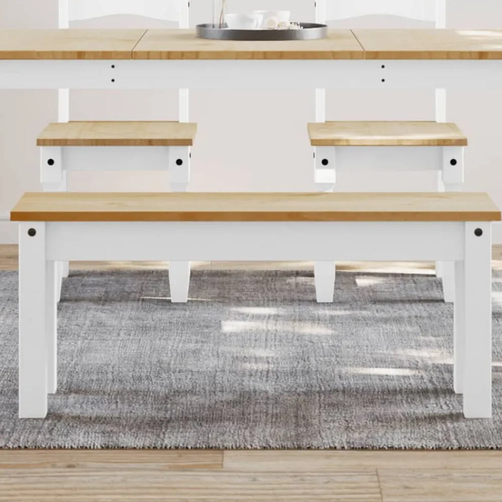 Bancs-vidaXL Banc à manger PANAMA 105x30x45 cm bois massif de pin Blanc