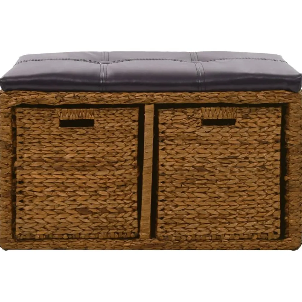 vidaXL Banc avec 2 paniers Jacinthe d'eau 71 x 40 x 42 cm