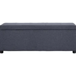 Bancs-vidaXL Banc avec compartiment de rangement 116 cm Polyester Gris foncé