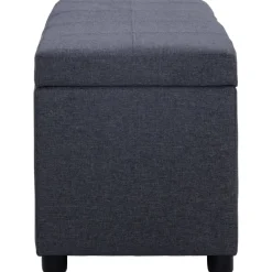 Bancs-vidaXL Banc avec compartiment de rangement 116 cm Polyester Gris foncé