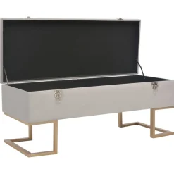 Bancs-vidaXL Banc avec compartiment de rangement 105 cm Velours Gris