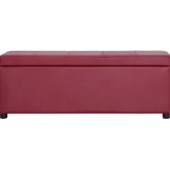 Bancs-vidaXL Banc avec compartiment de rangement 116 cm Bordeaux Similicuir Rouge bordeaux