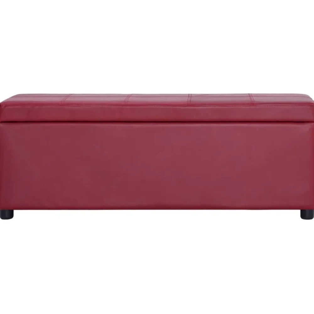 Bancs-vidaXL Banc avec compartiment de rangement 116 cm Bordeaux Similicuir Rouge bordeaux