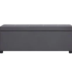 Bancs-vidaXL Banc avec compartiment de rangement 116 cm Similicuir Gris