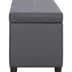 Bancs-vidaXL Banc avec compartiment de rangement 116 cm Similicuir Gris