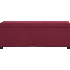 Bancs-vidaXL Banc avec compartiment de rangement 116 cm Bordeaux Polyester Rouge bordeaux