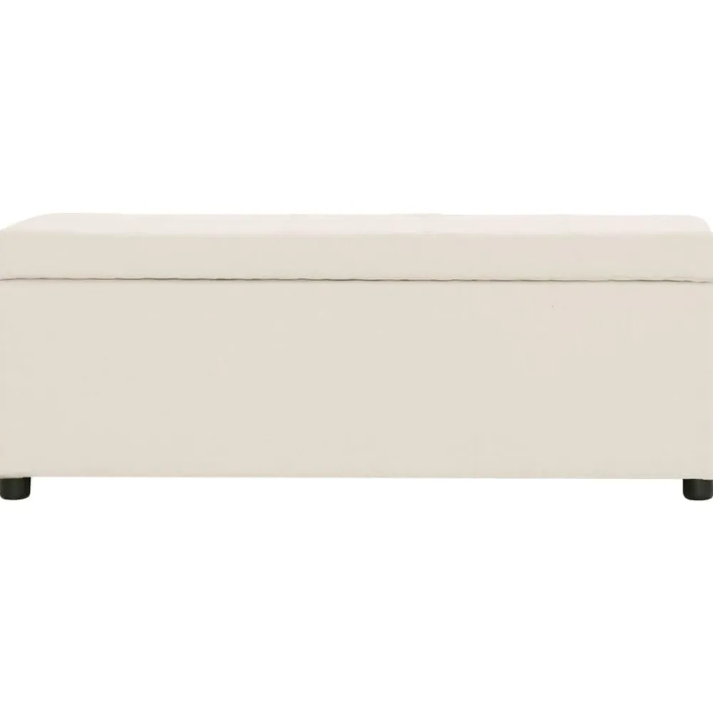 Bancs-vidaXL Banc avec compartiment de rangement 116 cm Crème Polyester Crème