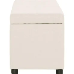 Bancs-vidaXL Banc avec compartiment de rangement 116 cm Crème Polyester Crème