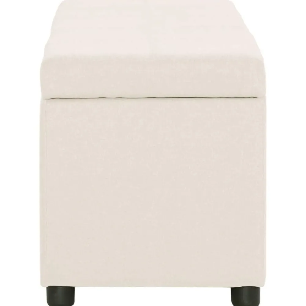 Bancs-vidaXL Banc avec compartiment de rangement 116 cm Crème Polyester Crème