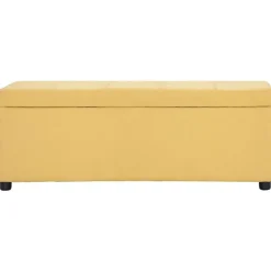 Bancs-vidaXL Banc avec compartiment de rangement 116 cm Polyester Jaune