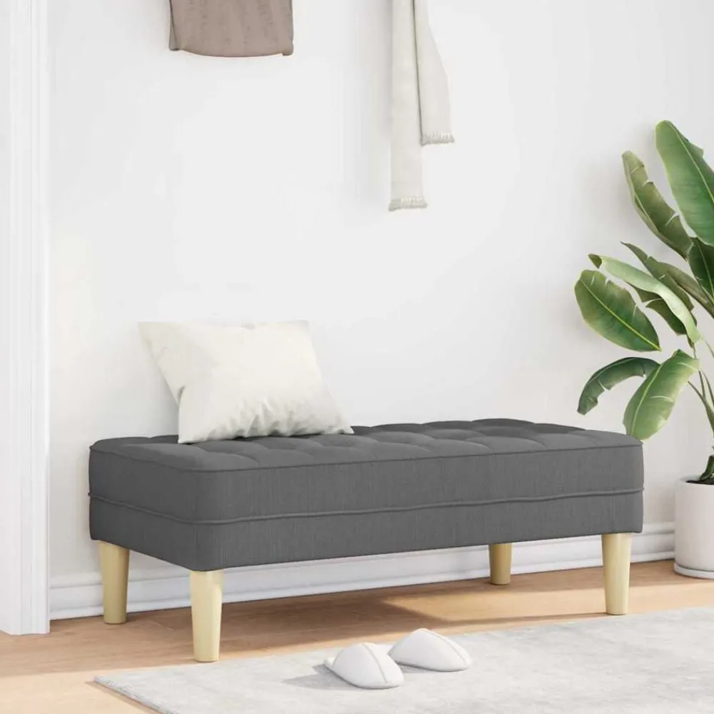 Bancs-vidaXL banc avec coussin 113 x 57 x 39 cm tissu Gris foncé