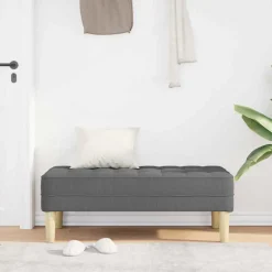 Bancs-vidaXL banc avec coussin 113 x 57 x 39 cm tissu Gris foncé