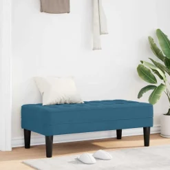 Bancs-vidaXL banc avec coussin 113 x 57 x 39 cm Velours Bleu