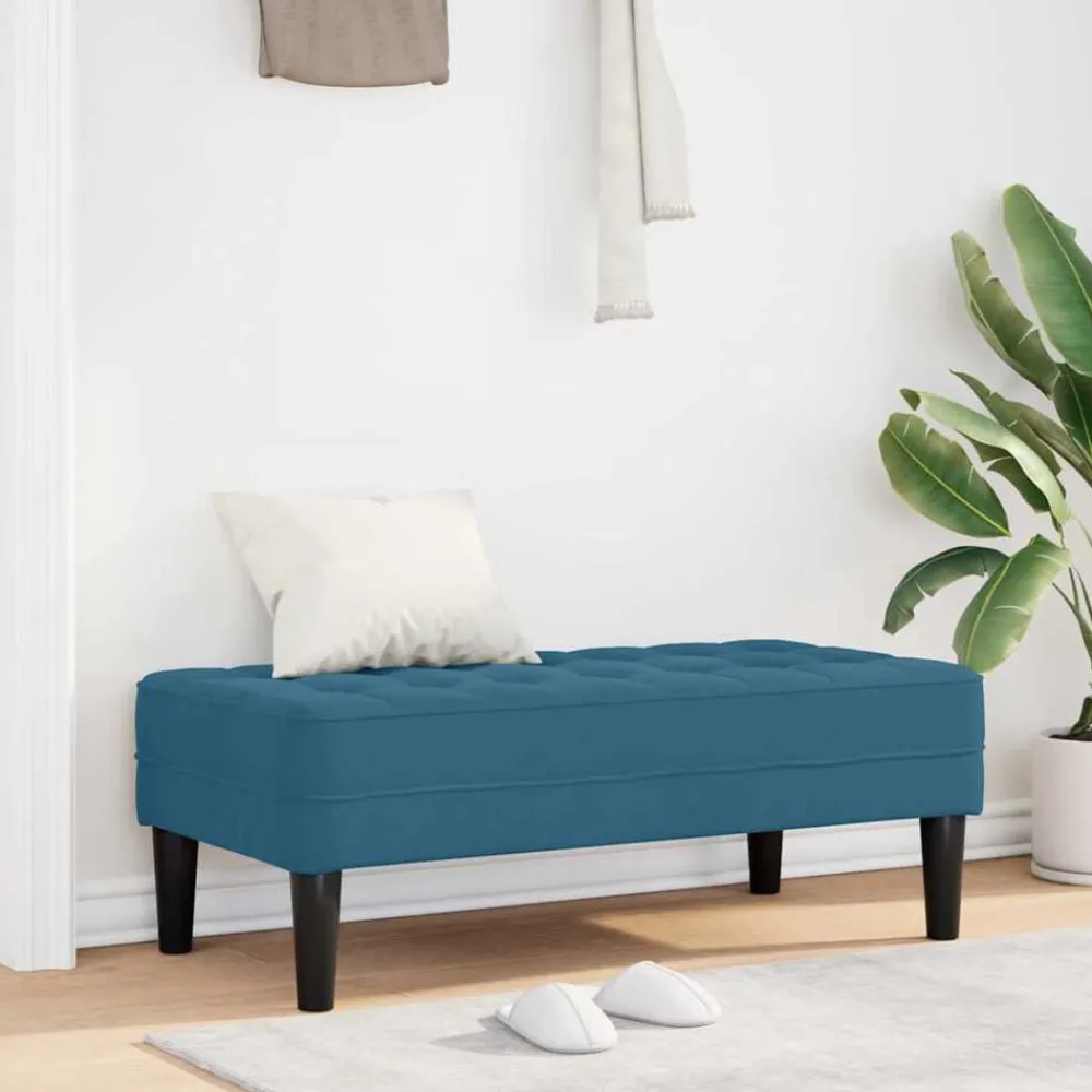 Bancs-vidaXL banc avec coussin 113 x 57 x 39 cm Velours Bleu