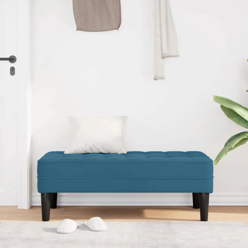 Bancs-vidaXL banc avec coussin 113 x 57 x 39 cm Velours Bleu