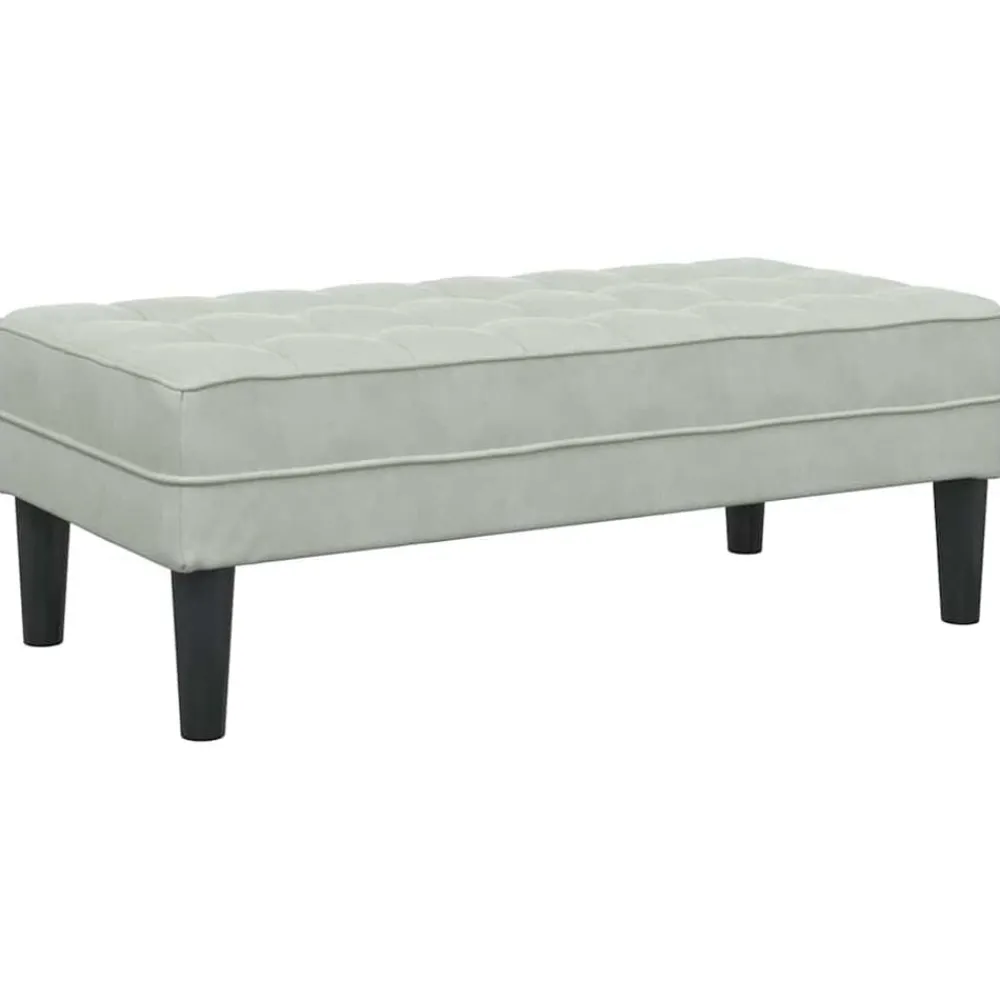 Bancs-vidaXL banc avec coussin 113 x 57 x 39 cm Velours Gris clair