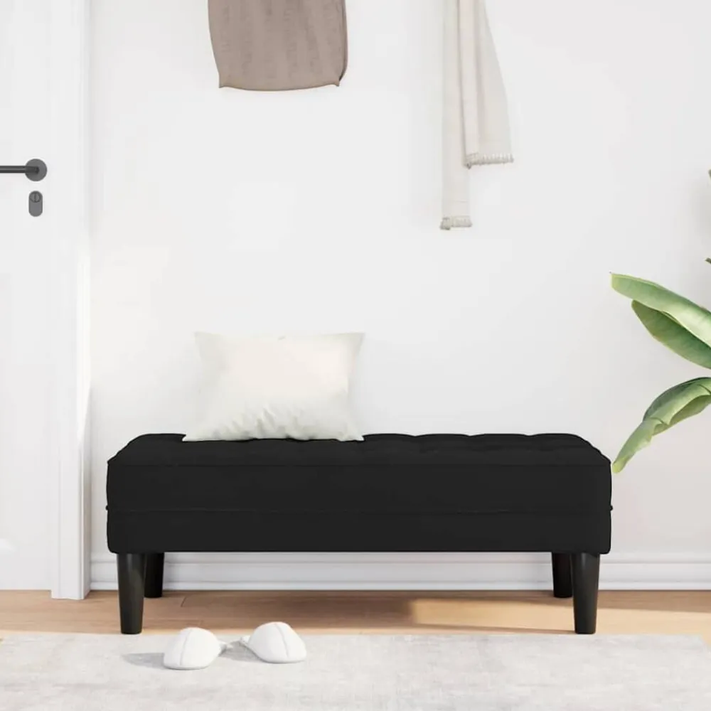 Bancs-vidaXL banc avec coussin 113 x 57 x 39 cm Velours Noir
