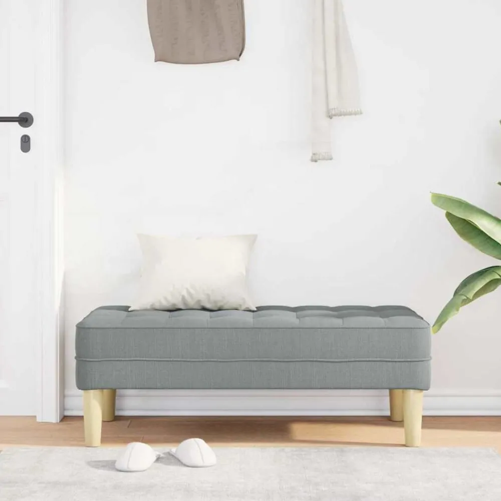 Bancs-vidaXL banc avec coussin 113 x 57 x 39 cm tissu Gris clair