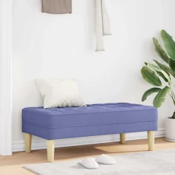 vidaXL banc avec coussin Bleu denim 113 x 57 x 39 cm tissu