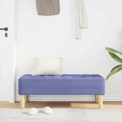 vidaXL banc avec coussin Bleu denim 113 x 57 x 39 cm tissu