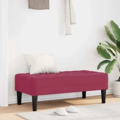 Bancs-vidaXL banc avec coussin 113 x 57 x 39 cm Velours Bordeaux