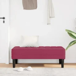 Bancs-vidaXL banc avec coussin 113 x 57 x 39 cm Velours Bordeaux