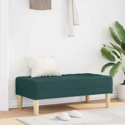 Bancs-vidaXL banc avec coussin 113 x 57 x 39 cm tissu Vert foncé