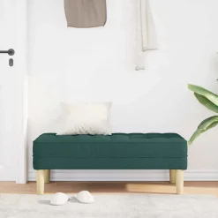 Bancs-vidaXL banc avec coussin 113 x 57 x 39 cm tissu Vert foncé