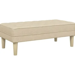 vidaXL banc avec coussin Crème 113 x 57 x 39 cm tissu
