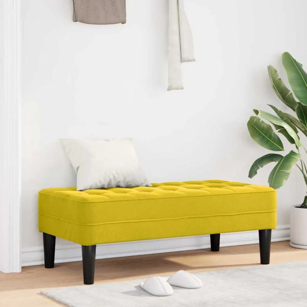 Bancs-vidaXL banc avec coussin 113 x 57 x 39 cm Velours Jaune