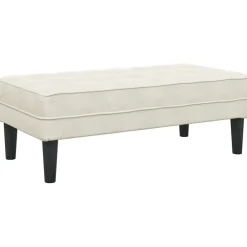 Bancs-vidaXL banc avec coussin Crème 113 x 57 x 39 cm Velours Crème