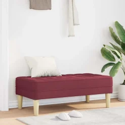Bancs-vidaXL banc avec coussin 113 x 57 x 39 cm tissu Bordeaux