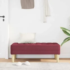 Bancs-vidaXL banc avec coussin 113 x 57 x 39 cm tissu Bordeaux