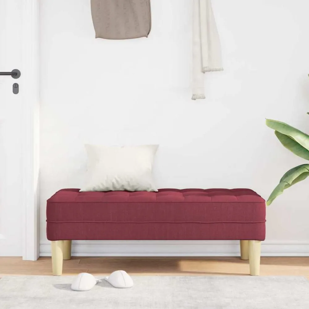 Bancs-vidaXL banc avec coussin 113 x 57 x 39 cm tissu Bordeaux
