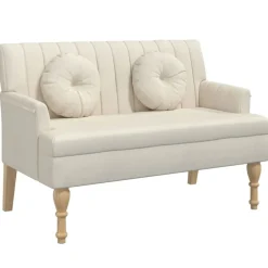 Bancs-vidaXL Banc avec coussins 113x64,5x75,5 cm Lin