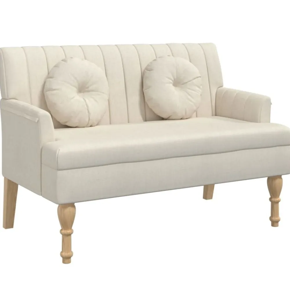 Bancs-vidaXL Banc avec coussins 113x64,5x75,5 cm Lin