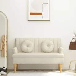 Bancs-vidaXL Banc avec coussins 113x64,5x75,5 cm Lin