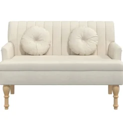 Bancs-vidaXL Banc avec coussins 113x64,5x75,5 cm Lin