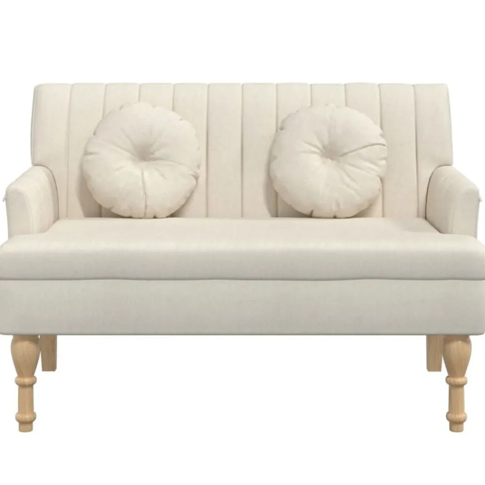 Bancs-vidaXL Banc avec coussins 113x64,5x75,5 cm Lin