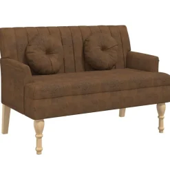vidaXL Banc avec coussins 113x64,5x75,5 cm similicuir daim