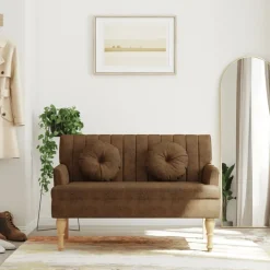 vidaXL Banc avec coussins 113x64,5x75,5 cm similicuir daim