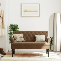 vidaXL Banc avec dossier 120x62x75,5 cm similicuir daim