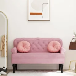 vidaXL Banc avec dossier 119,5x64,5x75 cm velours
